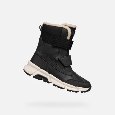 Image de Bottines noires pour garçon Geox Flexyper Plus, taille 28