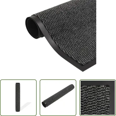 Image de The Living Store Tapis de sol rectangulaire tufté 60x90 cm anthracite