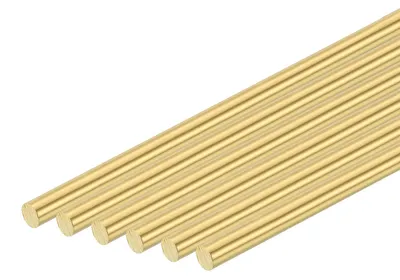 6 Stück 5 mm runde Vollstäbe, Länge 153 mm, H62 Messing