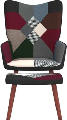 Immagine prodotto di SYFAX™ Poltrona Relax con Poggiapiedi in Tessuto Patchwork