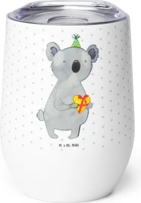Produktbild von Mr. & Mrs. Panda Thermo Becher Koala Geschenk - Weiß - Weinbecher, thermosbecher, kaffee tasse, Thermobecher, Party, Geburtstag, Isolierbecher
