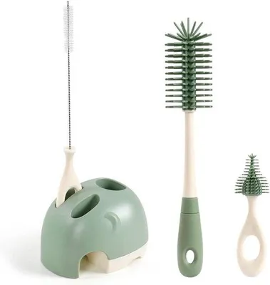 Immagine prodotto di Spazzola in silicone verde 4 in 1 per biberon e altro