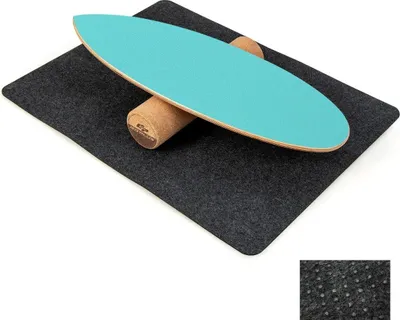 Produktbild von Balance Board aus Holz Wobble Board mit Rolle & Decke 3-in-1 Balance Board Kit Blau