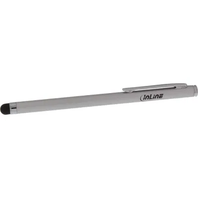 Produktbild von InLine Stylus, Stift für Touchscreens von Smartphone und Tablet, silber, Silber, Aluminium, 9 g, 6 mm, 1 Stück(e), 49 mm