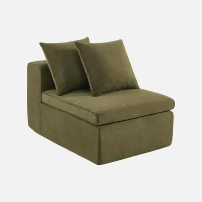 Produktbild von sweeek - Modularer Sessel mit Chenille-Bezug 1-Sitzer - Grün