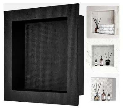 Produktbild von Wandnische 10x40,64x40,64cm Befliesbare Duschnische Wasserdicht Nischeneinbau Rückwandmaterial (XPS, Holz, Zement) Für Badezimmer, Schlafzimmer, Arbeitszimmer