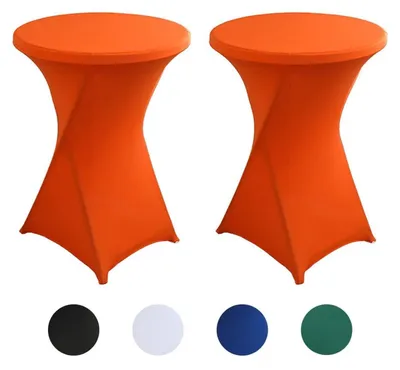 Productafbeelding van Set van 2 tafelhoezen voor statafels, diameter 80 x 110 cm, oranje