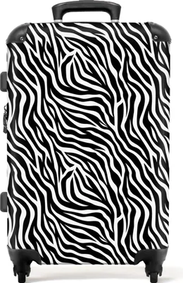 Produktbild von NoBoringSuitcases.com® Großer Koffer - Tiermuster - Zebra - Design - Schwarz und weiß - Kombinationsschloss TSA - Hartschalen Trolley 4 Rollen - 72 liter - Reisekoffer - 66 cmKoffer Mittelgroß 67x43x25 cm, 72L,