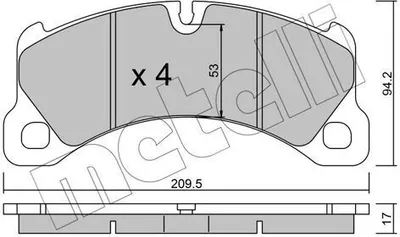 Produktbild von METELLI Bremsbeläge Satz Vorne Bremsklötze für PORSCHE Cayenne (92A) 22-0956-0