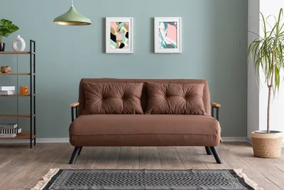 Produktbild von Hanah Home, Sando 2-Seater - Light Brown, 2-Sitzer-Schlafsofa, 100 % METALL, Hellbraun, 175 x 133 cm