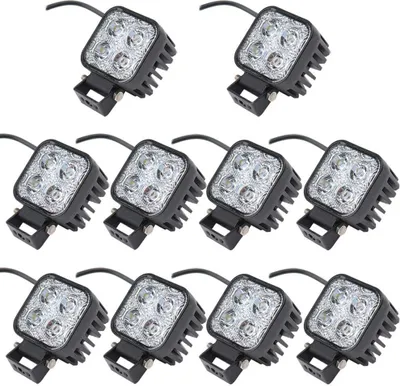 Produktbild von Greenmigo 10 Stück 12W LED Arbeitsscheinwerfer,12V 24V Zusatzscheinwerfer,Wasserdicht IP67 Scheinwerfer,Rückfahrscheinwerfer für Auto,Traktor,Offroad,PKW,KFZ
