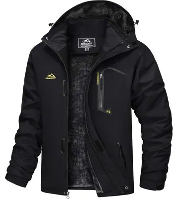 Productafbeelding van Herren winterjas, waterdicht, winddicht, warm, met fleecevoering, kleur: zwart