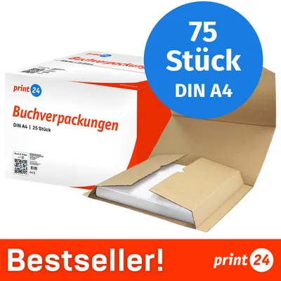 Image de NOUVEAU : print24 Emballage pour livres, DIN A4, emballage d'expédition, non imprimé, 75 pièces