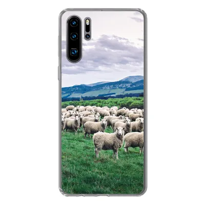 Produktbild von MuchoWow® Handyhülle Schutzhülle Hülle für Huawei P30 Pro Schafe - Natur - Gras Silikon Softcase Handy Hülle - Schutzdeckel