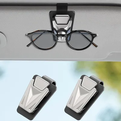 Imagen del producto de Soportes para gafas de sol para coche, 2 unidades, con clip de metal y plástico, que ahorran espacio y son ideales para gafas
