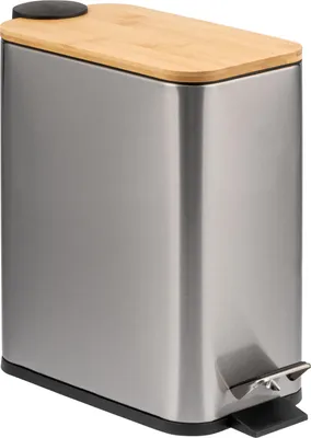 Image de bremermann Poubelle avec couvercle en bambou, poubelle de salle de bain avec Soft-Close, 5 l,