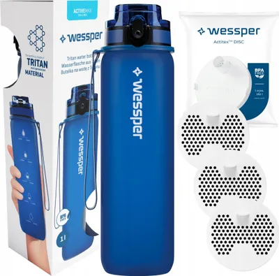 Obrázek produktu pro Wessper 1l Tritan Bidon Filtration Incentive Bottle + 3x vodní filtry