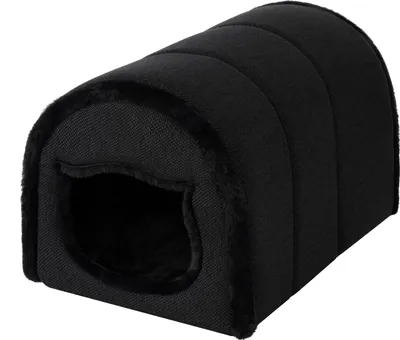 PillowPrim, Mačacia jaskyňa, mačací pelech, hračka, interiér, mačací strom, mačací tunelový pelech, Mačacia jaskyňa, plyšový vankúš, Black Magan, Veľkosť 2: 33x51x30 cm