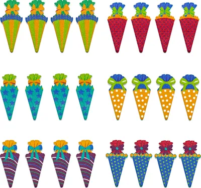 Produktbild von Oblique Unique Mini Zuckertüten Holz Konfetti Bunt für Schuleinführung Einschulung Schulanfang Streudeko Tischdeko - bunt