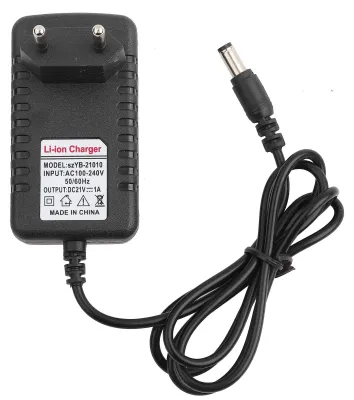 Obrázok produktu pre Nabíjačka pre lítiové batérie, 21V, 1A, s adaptérom (európska zástrčka, 100-240V)