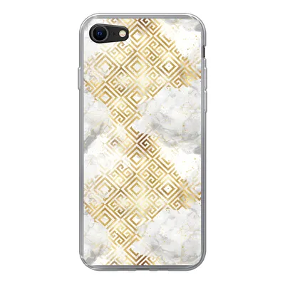 Produktbild von MuchoWow® Handyhülle Schutzhülle Hülle für iPhone 7 Gold - Marmor - Muster - Geometrie Silikon Softcase Handy Hülle - Kartenhalter
