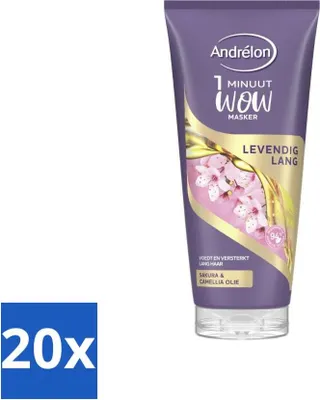 Produktbild von Andrélon - WOW - Maske - Vibrant Long - 180 ml - Vorteilspack - 20 Stücke