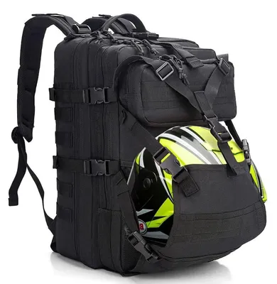 Immagine prodotto di Zaino da moto da 45 litri, stile militare, grande, impermeabile, con sistema MOLLE, colore nero