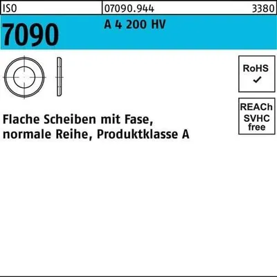 Produktbild von Reyher  Scheiben ISO 7090 A4 200 HV 42(45x78x8) (10 Stück)