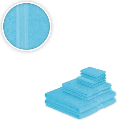 Produktbild von Handtücher Kombi Pärchen Set 8teilig 500 g/m²  Frottee Türkis
