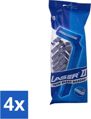 Zdjęcie produktu dla Laser 2 - Ready Razor - Jednorazowa maszynka do golenia - Dla mężczyzn - 10 ostrzy - Ekonomiczne opakowanie - 4 sztuki