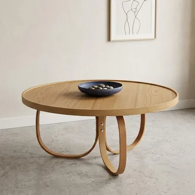 Immagine prodotto di Chiavenna - Tavolino da Salotto, 100x100x46h cm Marrone Rovere, Forma Rotondo