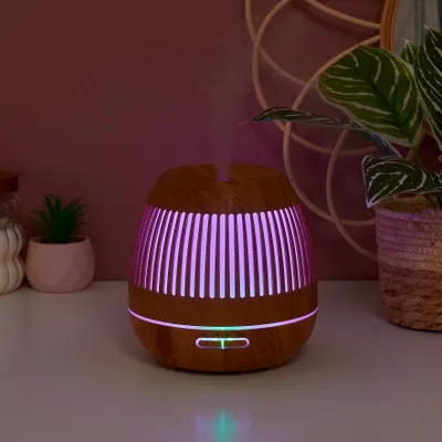 Image de Diffuseur - HOME DECO FACTORY - Lantern - Huiles Essentielles - LED - Marron