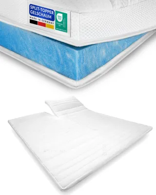 Produktbild von AM Qualitätsmatratzen | Split Topper Gelschaum | 200x220 cm | 6 cm Höhe | Matratzentopper | 200/220 | Gelschaum Topper