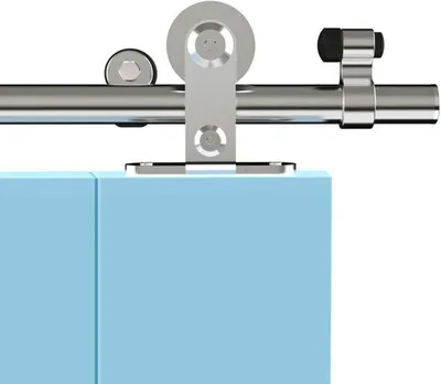 Immagine prodotto di Azomor Set completo per sistema di porte scorrevoli con binario in acciaio inossidabile e accessori