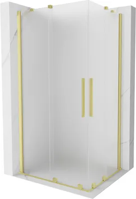 Produktbild von Mexen Velar Duo Duschkabine 100x90 cm, Milchglas, Gold gebürstet