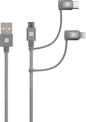 Image de SKROSS USB Kabel 3in1 Cable Braiding 0.30m space gray - Kabel - Digital/Daten ( SKCA00133-130CN )