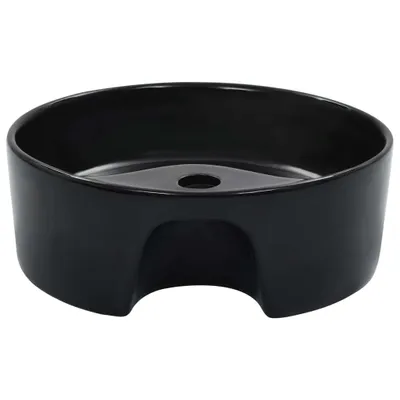 Obrázek produktu pro vidaXL Umyvadlo s přepadem 36 x 13 cm keramické černé