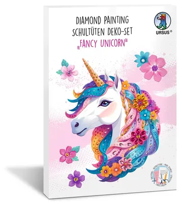Produktbild von URSUS Diamond Painting Schultüten Deko-Set "FANCY UNICORN"