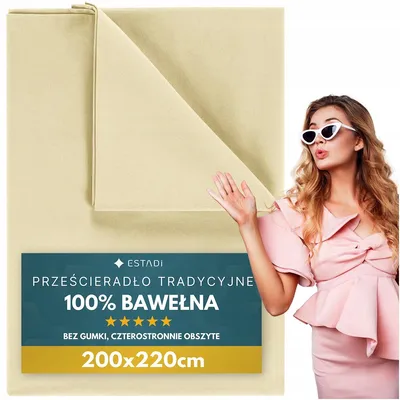 Produktbild von Estadi Traditionelles Bettlaken Ohne Gummizug 200x220 cm 100% Baumwolle