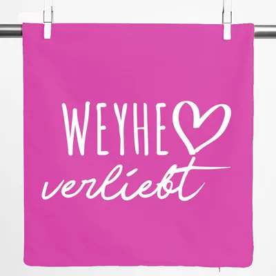 Produktbild von Huuraa Kissenbezug Weyhe verliebt 40x40cm Fuchsia Baumwolle Dekokissenbezug Geschenkidee