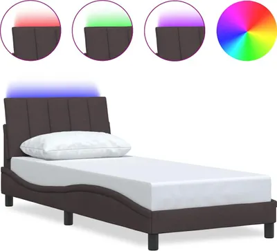 Produktbild von vidaXL Bettgestell ohne Matratze "Hanko" Dunkelbraun 90x200 cm Stoff