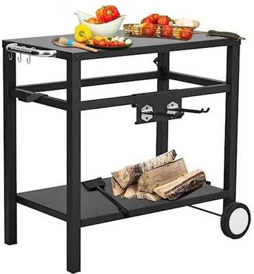 Produktbild von Esswagen für den Außenbereich - Bewegliche Kochplatte mit Haken und Rädern