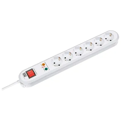 Produktbild von BACHMANN SMART Steckdosenleiste 6x Schutzkontakt, Schalter, Überspannungsschutz, weiß, 1,5 m