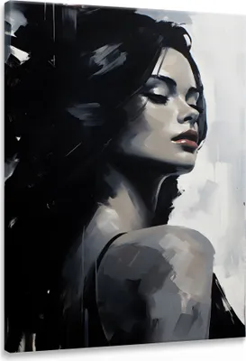 Produktbild von Muralo Leinwandbild Canvas Frau GESICHT Abstrakt Porträt Wanddekoration Wandbild 80 cm x 120 cm