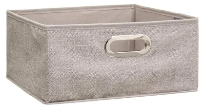 Image de Boîte de rangement textile, boîte à vêtements, 31 x 15 cm, beige