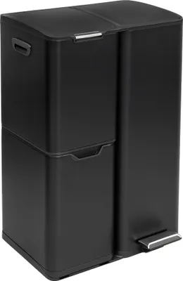 Produktbild von osoltus 3-Fach Sortierer Mülleimer Petrona 13L + 17L+ 30L Schwarz lackiert