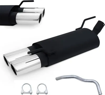 Produktbild von JOM Stahl Sportauspuff Auspuff Endschalldämpfer VW Polo 4 6N 6N2 2x oval