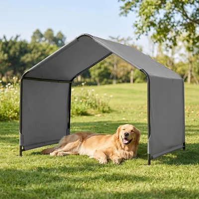 Hundezelt Outdoor 129x124x108 cm, wasserdicht, grau