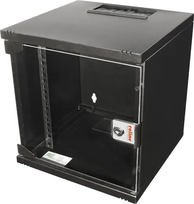 Obrázek produktu pro ROLINE 26.21.0193, Nástěnný regál, 6U, 20 kg, Zámek, 5,4 kg, Černá