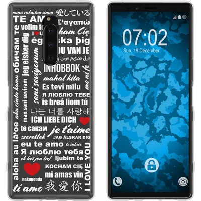 Produktbild von PhoneNatic Case kompatibel mit Sony Xperia 1 Silikon-Hülle in Love Wörter M5
